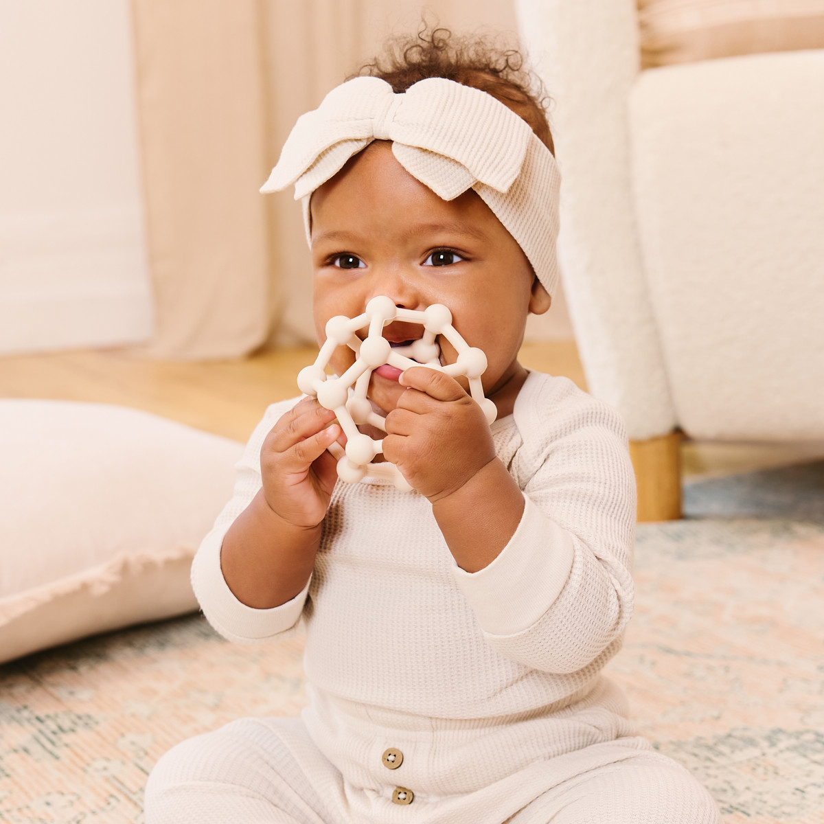 Tiny Kind 3 Piece Organic Waffle Set - Oat, Newborn.