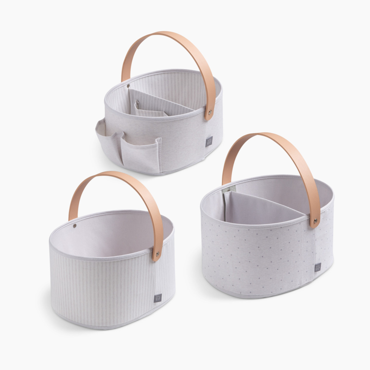 Delta Children babyGap 3-Pack Nested Fabric Storage Bins with Handles - Grey.