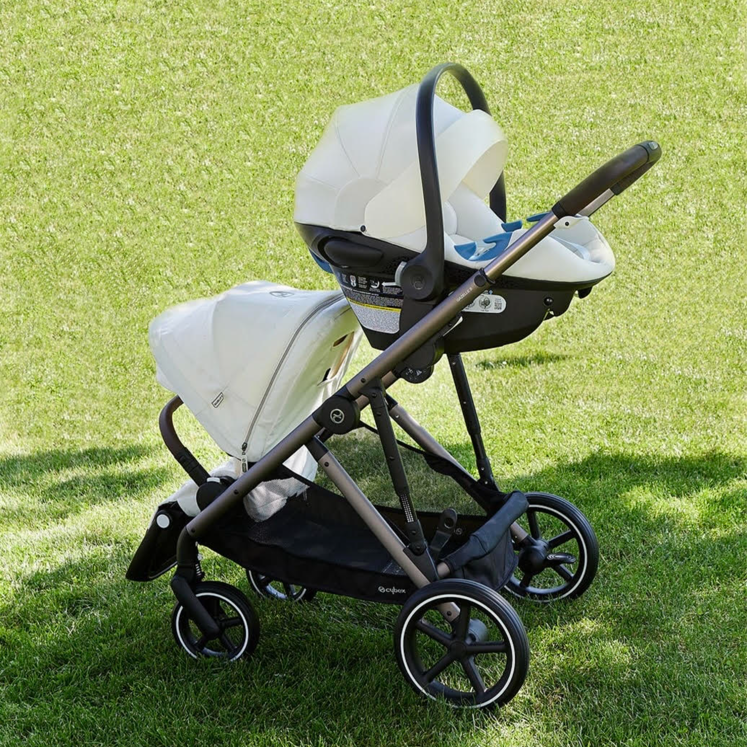 Cybex Gazelle S Stroller - Seashell Beige/Taupe Frame.