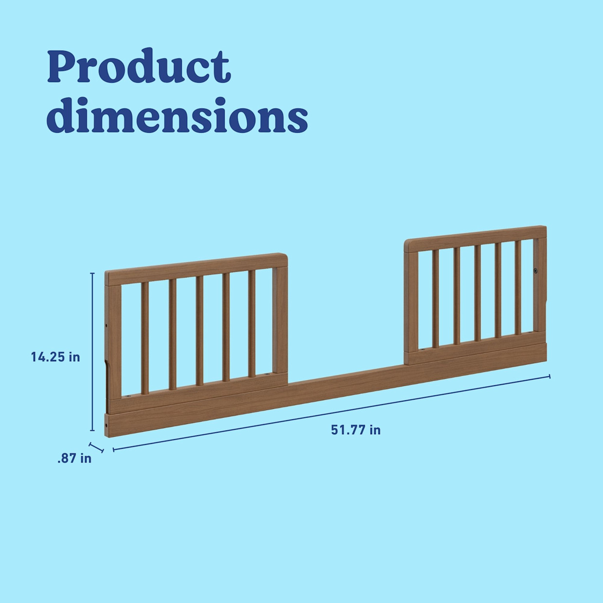 Storkcraft Universal Toddler Safety Guardrail Kit (Dowels) - Hazelnut.