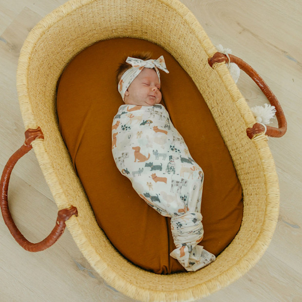 Copper Pearl Printed Swaddle Blanket.