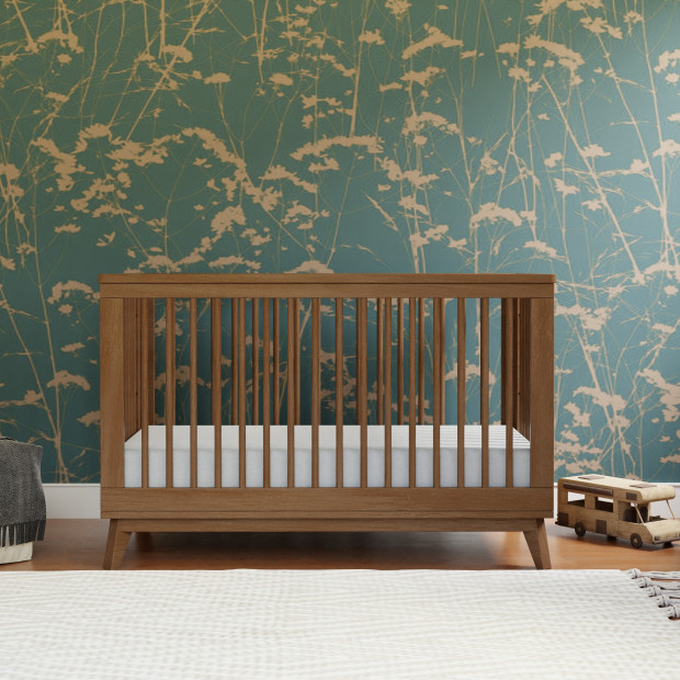 babyletto Scoot 3-in-1 Convertible Crib with Toddler Bed Conversion Kit - Natural Walnut.