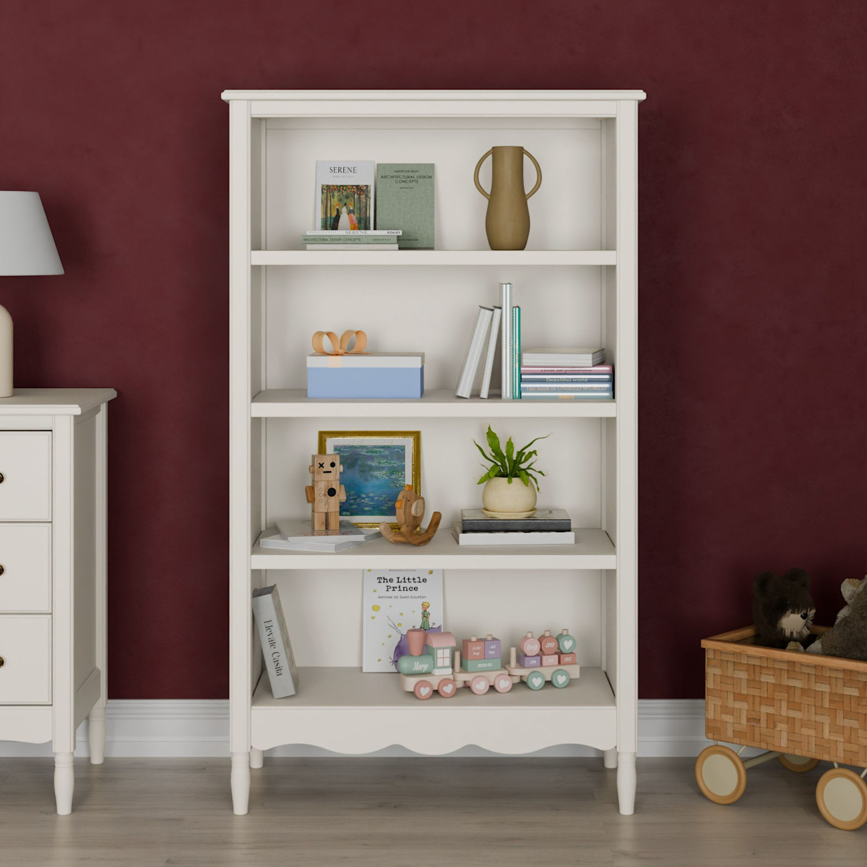 Namesake Liberty Assembled Bookcase - Warm White.