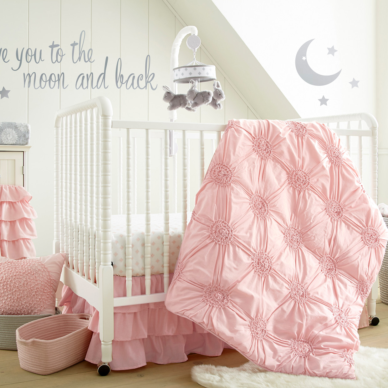 Levtex Baby 5 Piece Nursery Crib Bedding Set Willow Pink