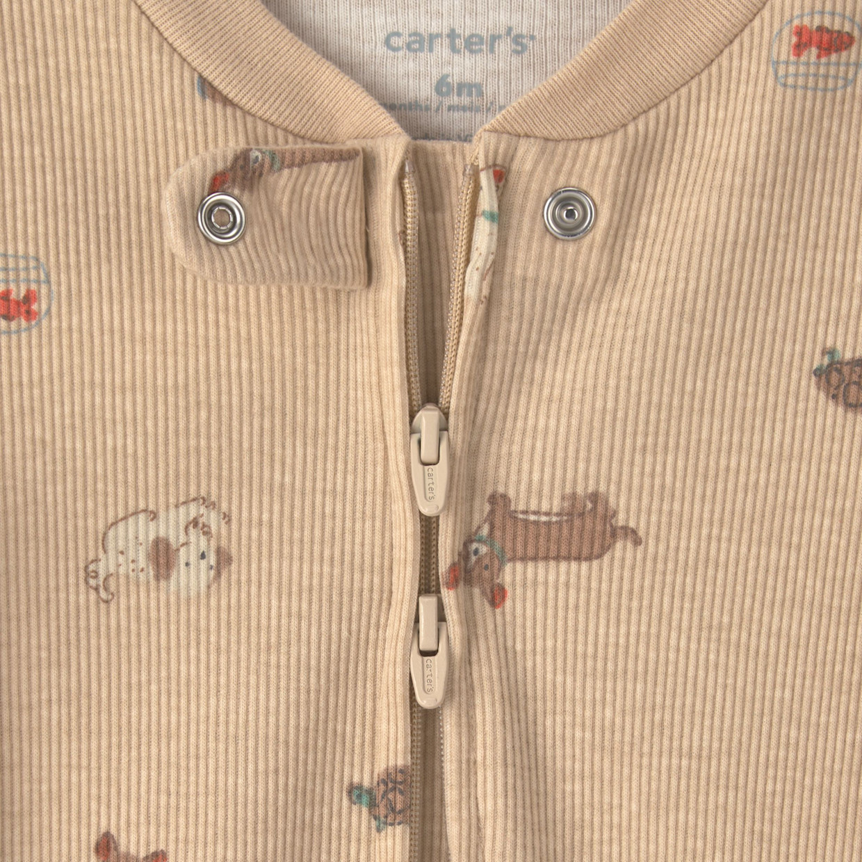 Carter's Snug Fit Sleep & Play Pajamas - Brown Dog, 6M.