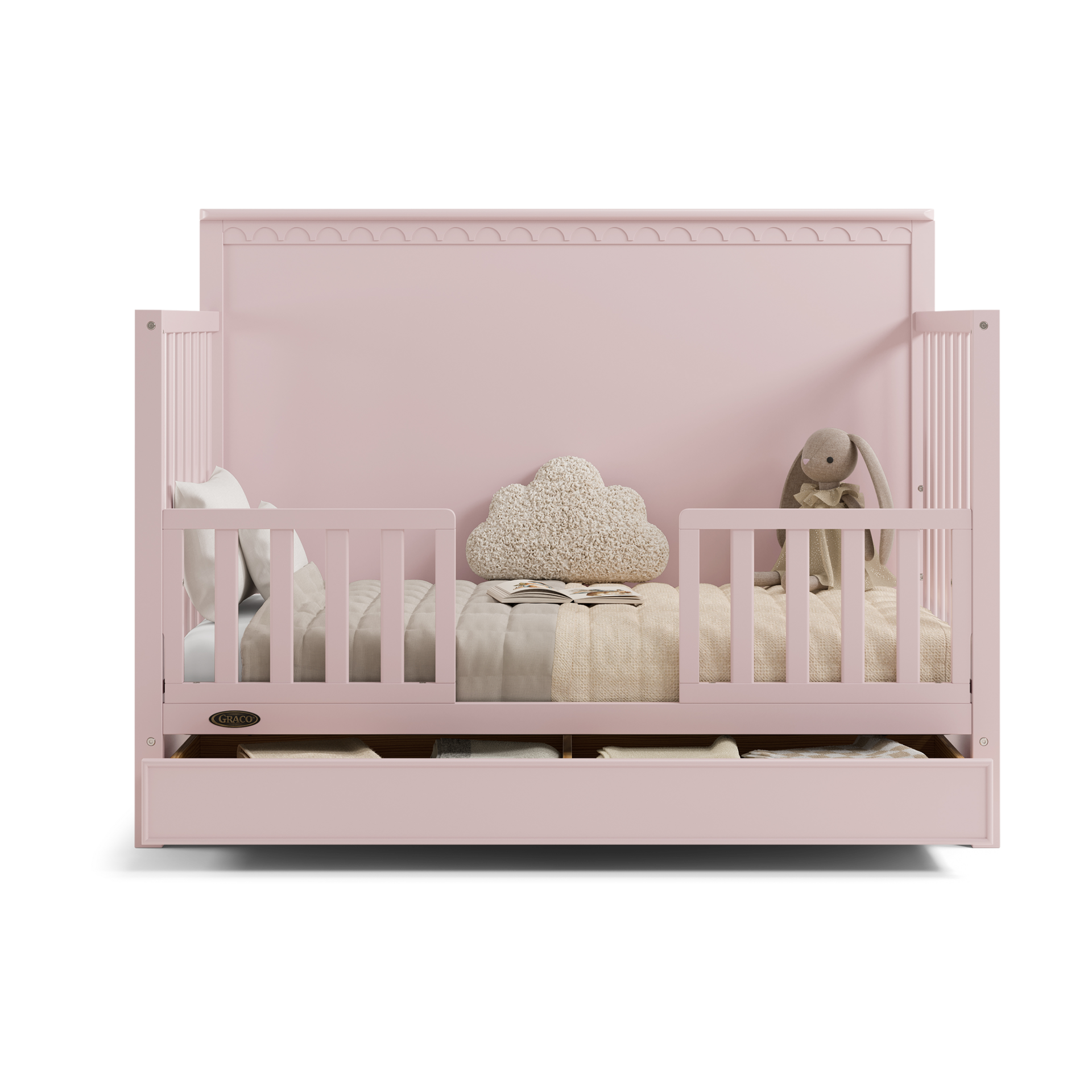 Storkcraft Universal Toddler Guardrail (Slats) - Blush.