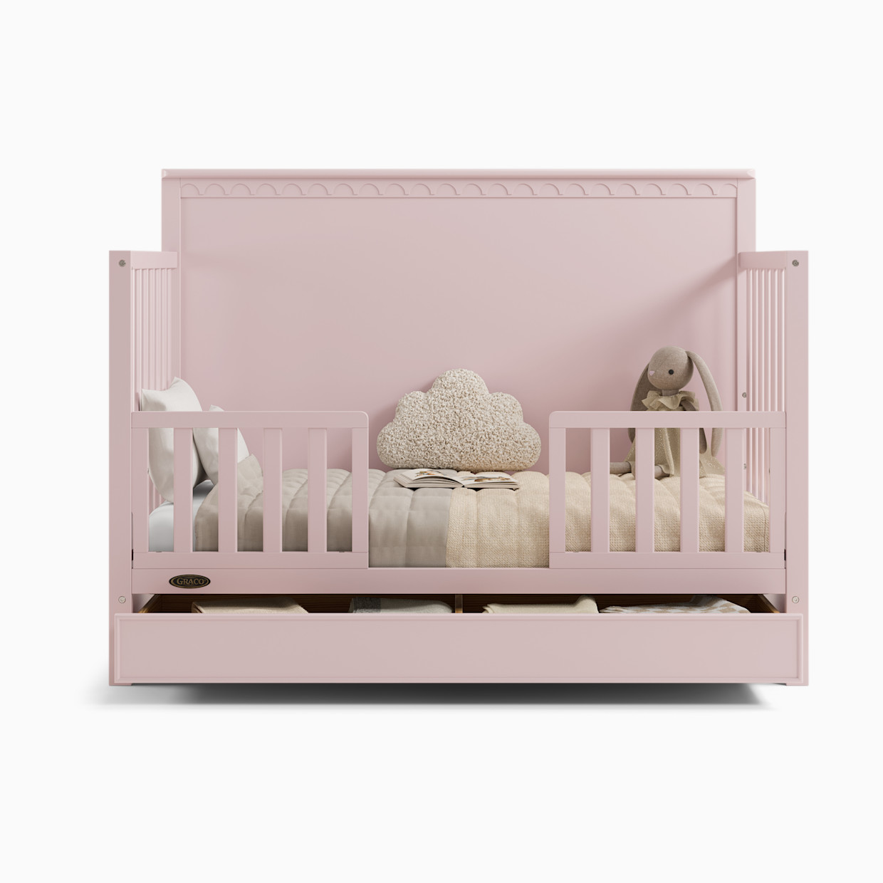 Storkcraft Universal Toddler Guardrail (Slats) - Blush.