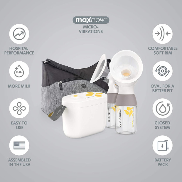 Medela Pump in Style with Max Flow Breast Pump Set with Tote Bag & Accessories.