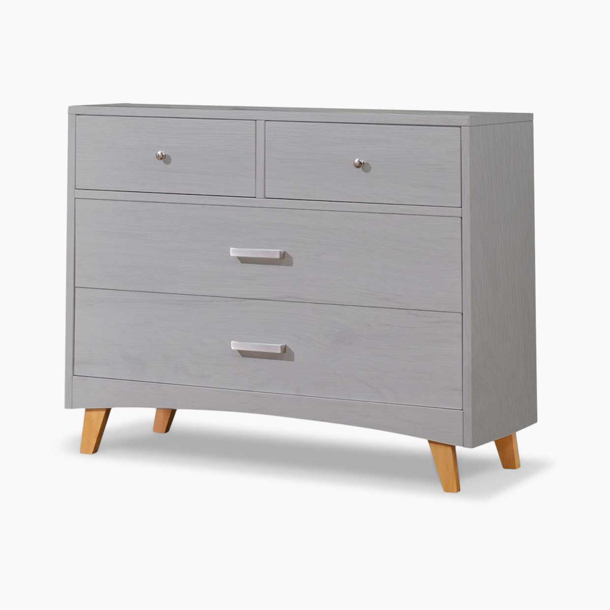 Sorelle Soho 4 Drawer Dresser - Weathered Gray And Natural Wood.
