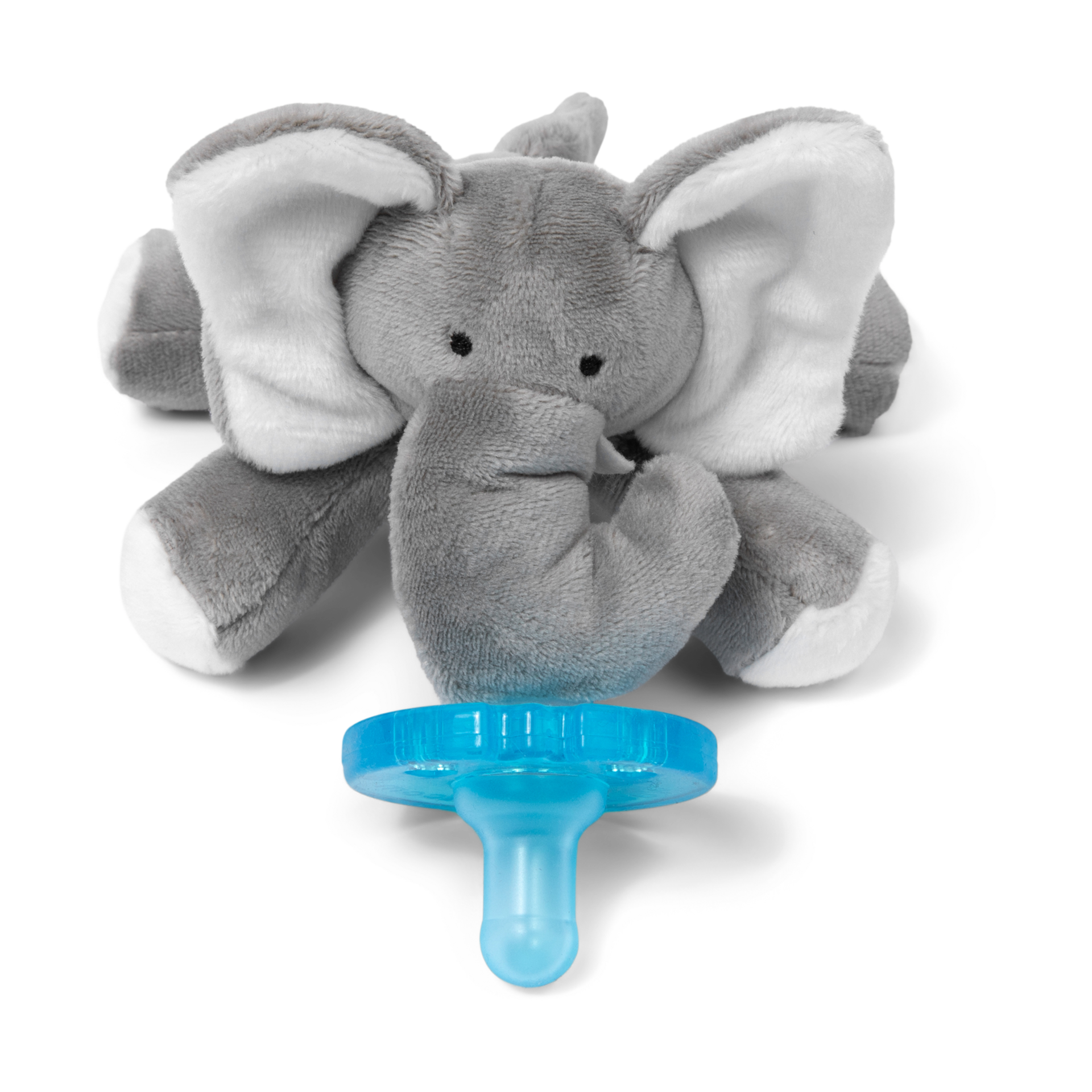 WubbaNub Pacifier - Elephant, Attached.