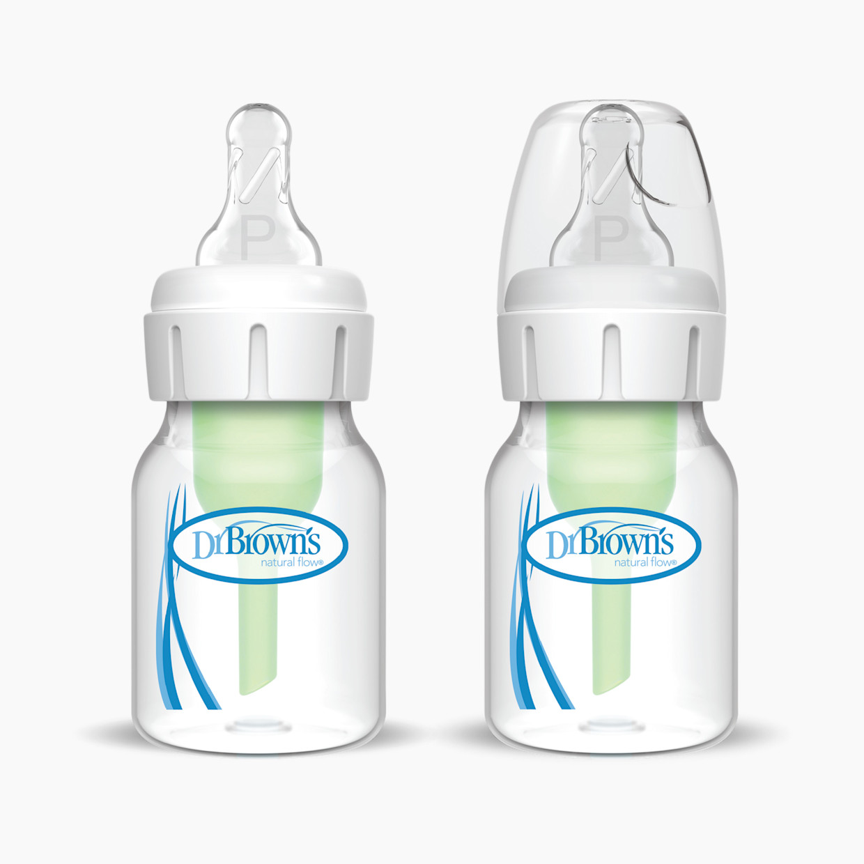 Dr. Brown's Anti-Colic Options+ Narrow Anti-Colic Baby Bottle with Preemie Nipple - Clear/White, 2 Oz.