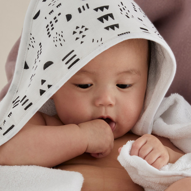 Honest Baby Clothing 3-Piece Organic Cotton Hooded Towel Set - Pattern Play, Os.