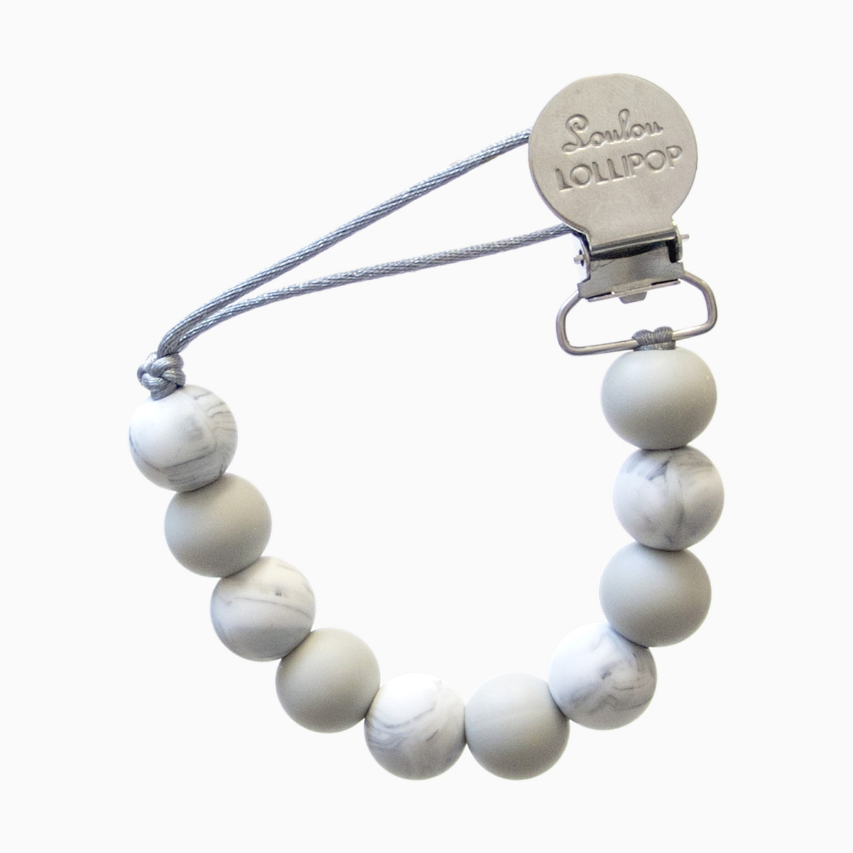 Loulou Lollipop Lolli Silicone Pacifier Clip - Briar Marble.