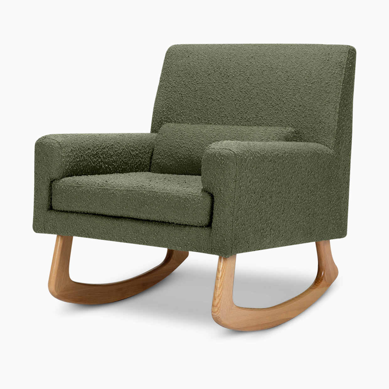 Nursery Works Sleepytime Rocker - Olive Boucle With Light Legs.