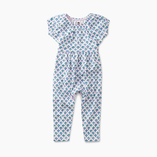 Tea Collection Envelope Back Baby Romper - Painted Waves, 3-6 M.