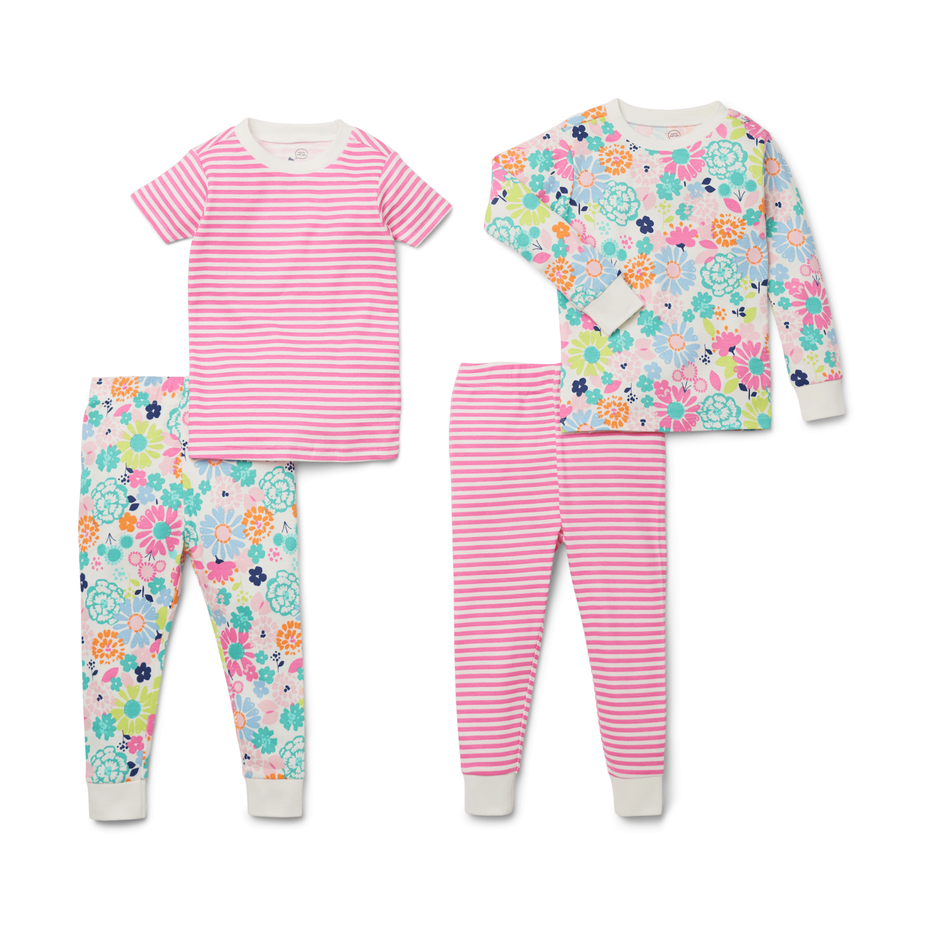 Small Story Pajamas Set 2 Pack - Pretty Floral, 4 T.