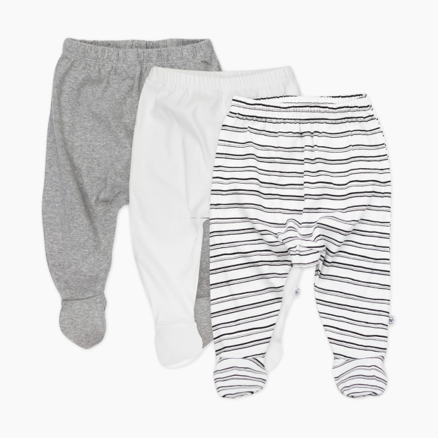 Honest Baby Clothing 3-Pack Organic Cotton Footed Harem Pant - Sketchy Stripe, 0-3 M.