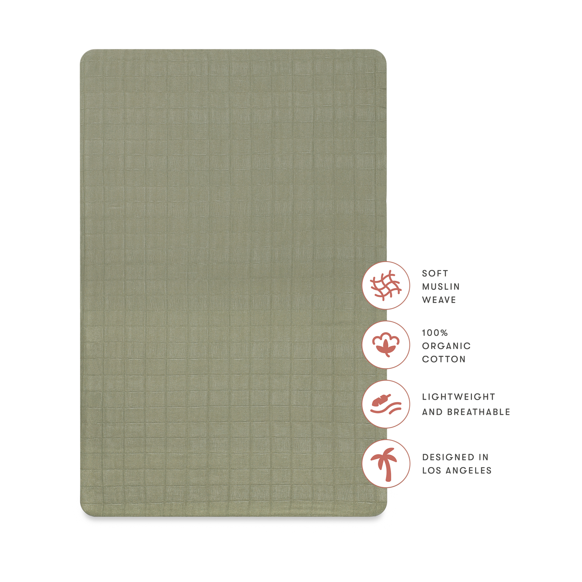 babyletto All-Stages Bassinet Sheet - Matcha.