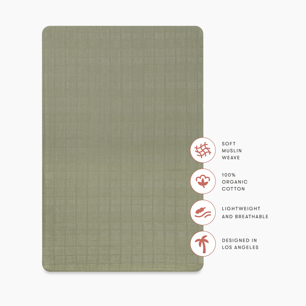 babyletto All-Stages Bassinet Sheet - Matcha.