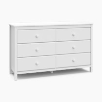 Storkcraft Alpine 6 Drawer Dresser (White) – GREENGUARD Gold Certified Dresser for Kids Bedroom
