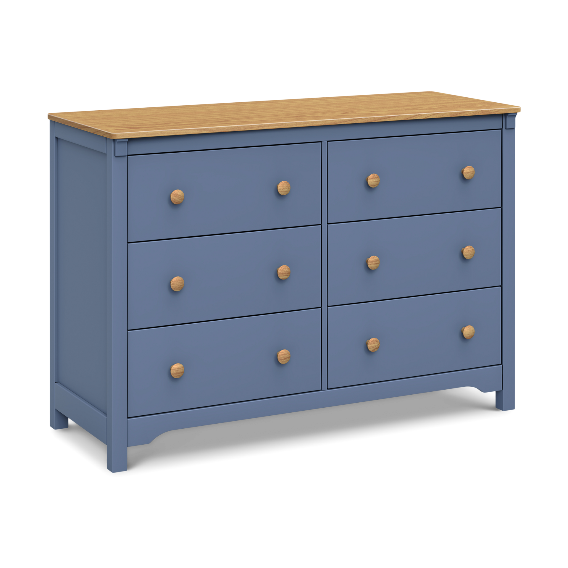 daVinci Shea 6-Drawer Dresser - Cove Blue/Honey.
