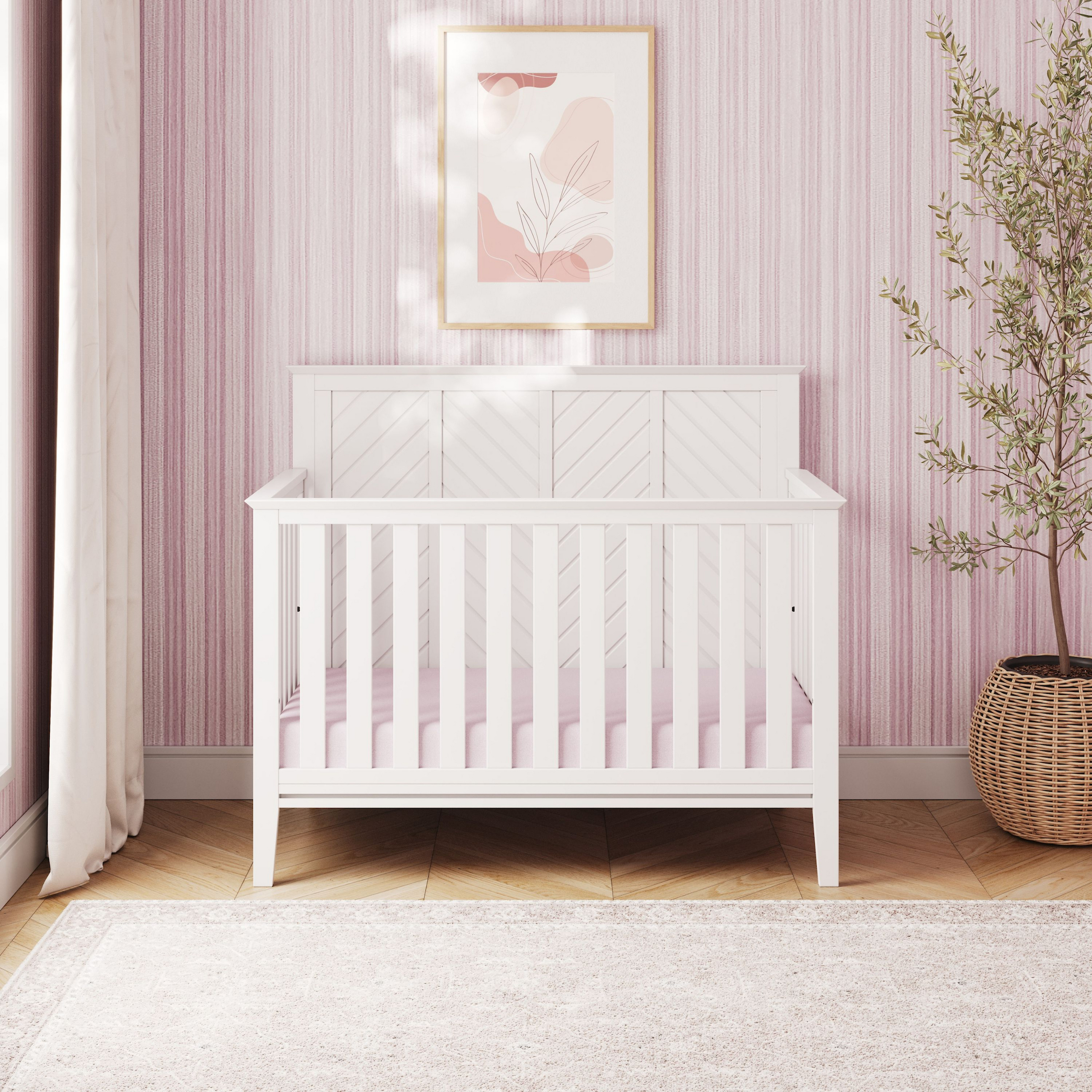 Child Craft Atwood 4-In-1 Convertible Crib - Matte White.