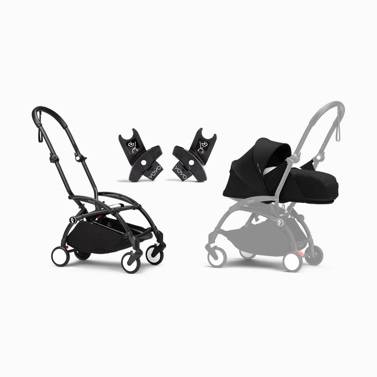Stokke YOYO³ Newborn Essentials Bundle - Black/Black Frame.