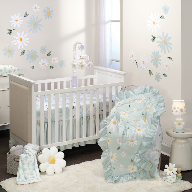 Lambs & Ivy Cotton Fitted Crib Sheet - Sweet Daisy.