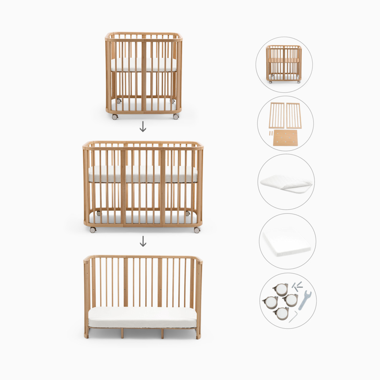 Stokke Nighti 3-in-1 Convertible Crib - Natural.