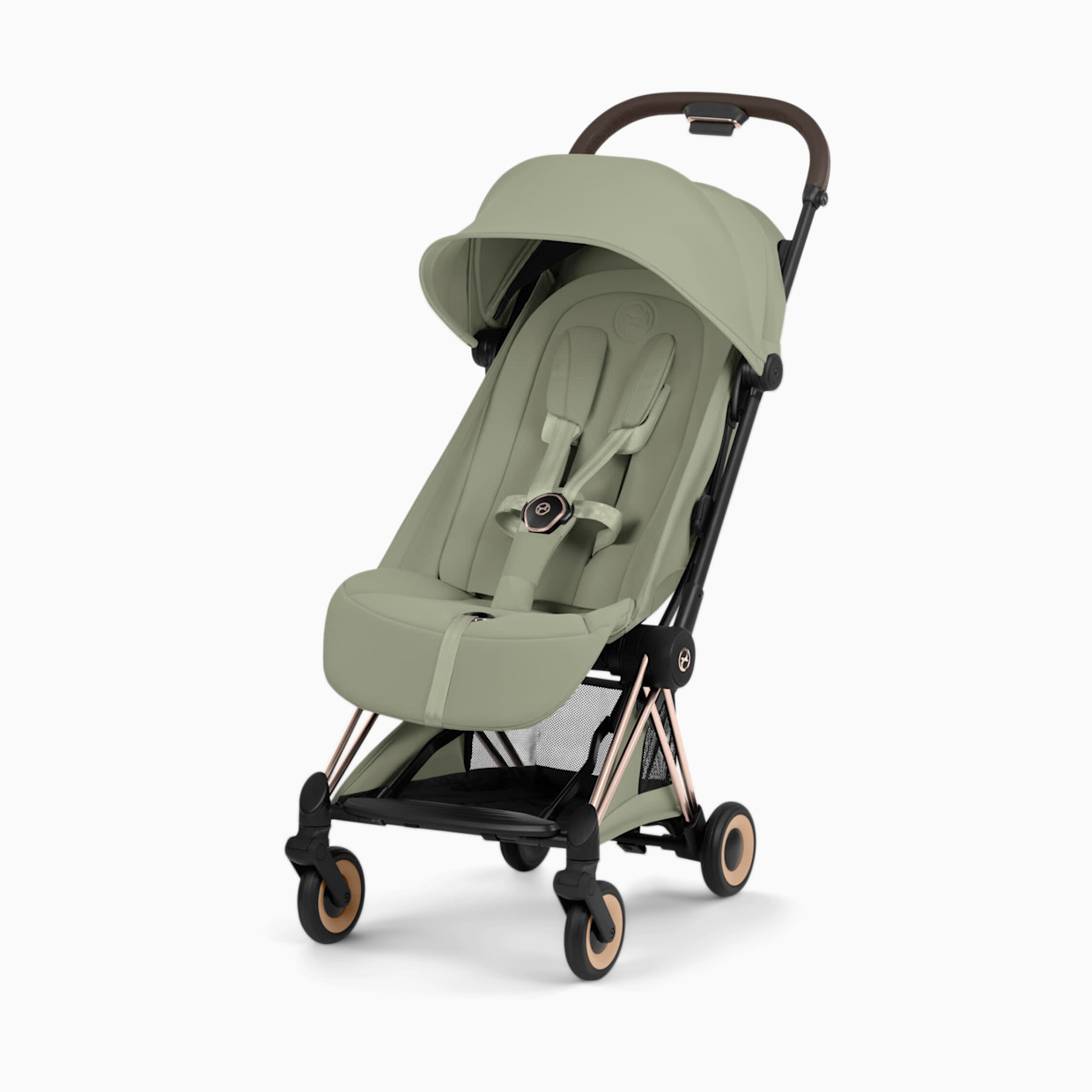 Cybex COYA Stroller - Style Collection - Rose Gold Frame/Sage Green Lux Seat.
