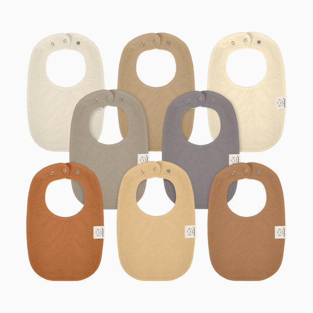 KeaBabies Urban Drool Bibs (8 Pack) - Terracotta, 8.