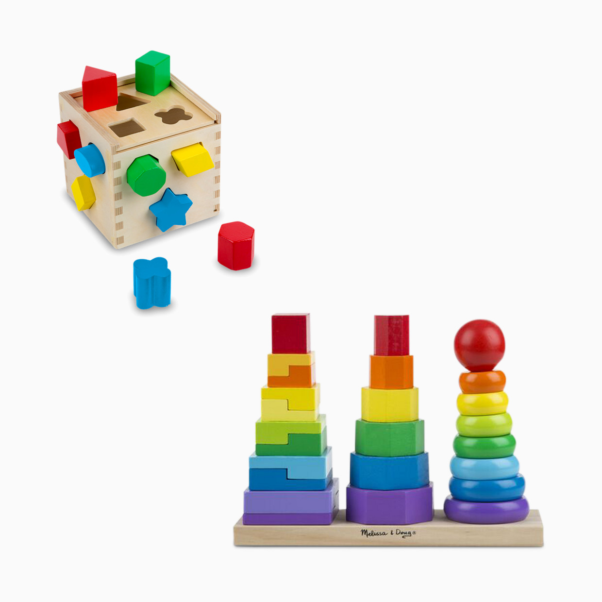 Melissa & Doug Wooden Toy Essentials Bundle.