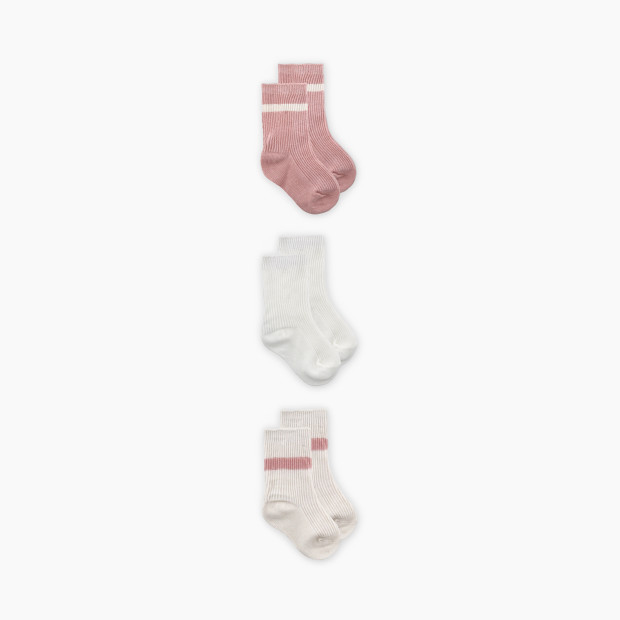 Snugabye Baby Crew Socks (3 Pack) - Misty Rose, 0-12M | Babylist Shop