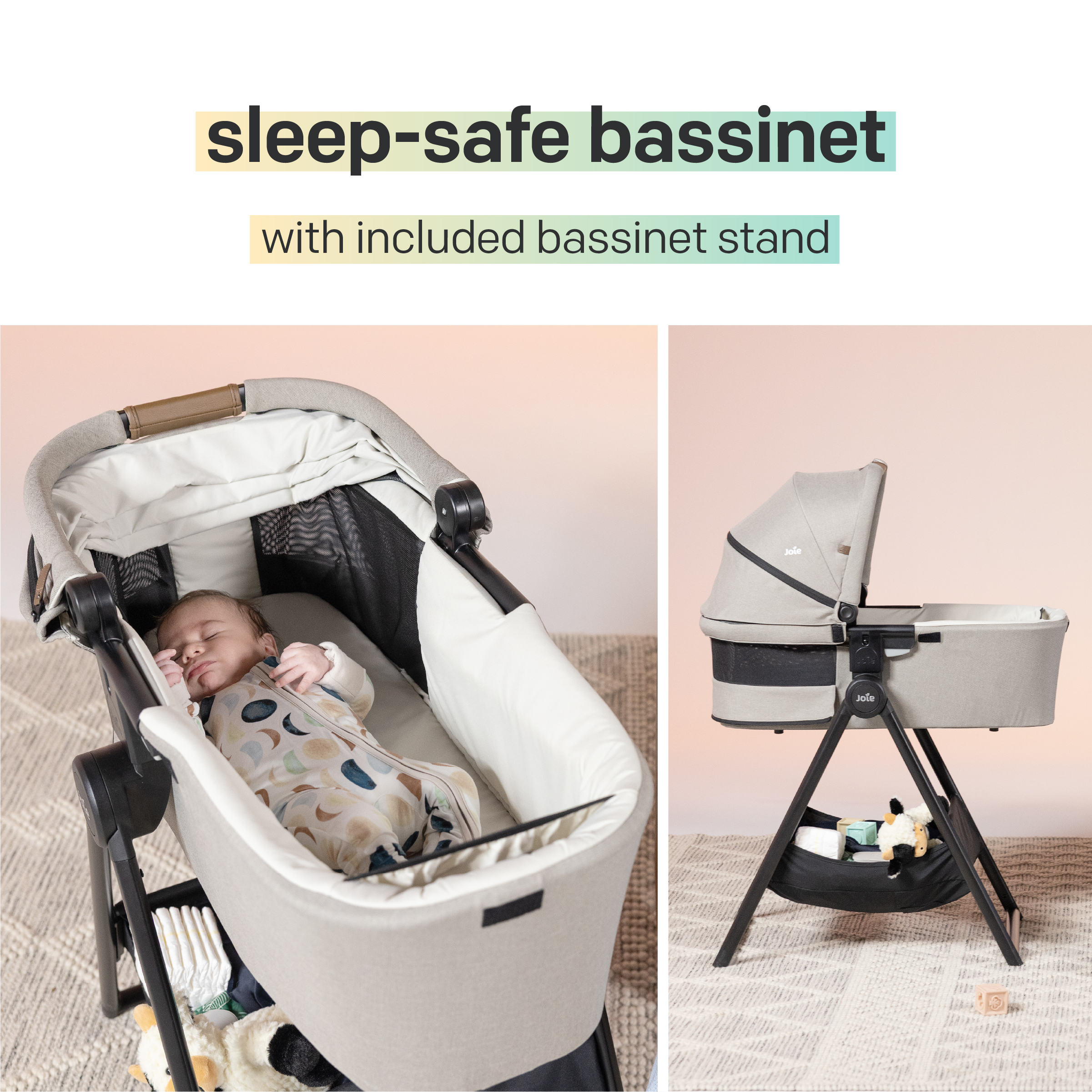 Joie Kava And Carry Cot - Shale.