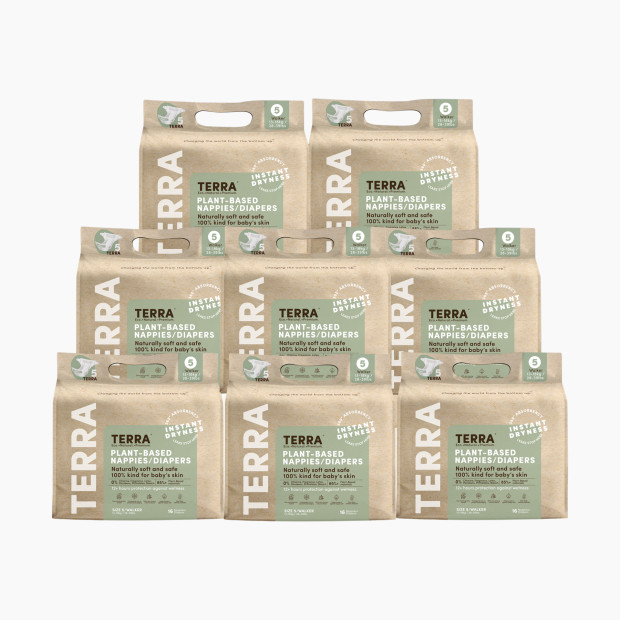 Terra Premium Plant-Based Diapers - Size 5 (128 Ct).