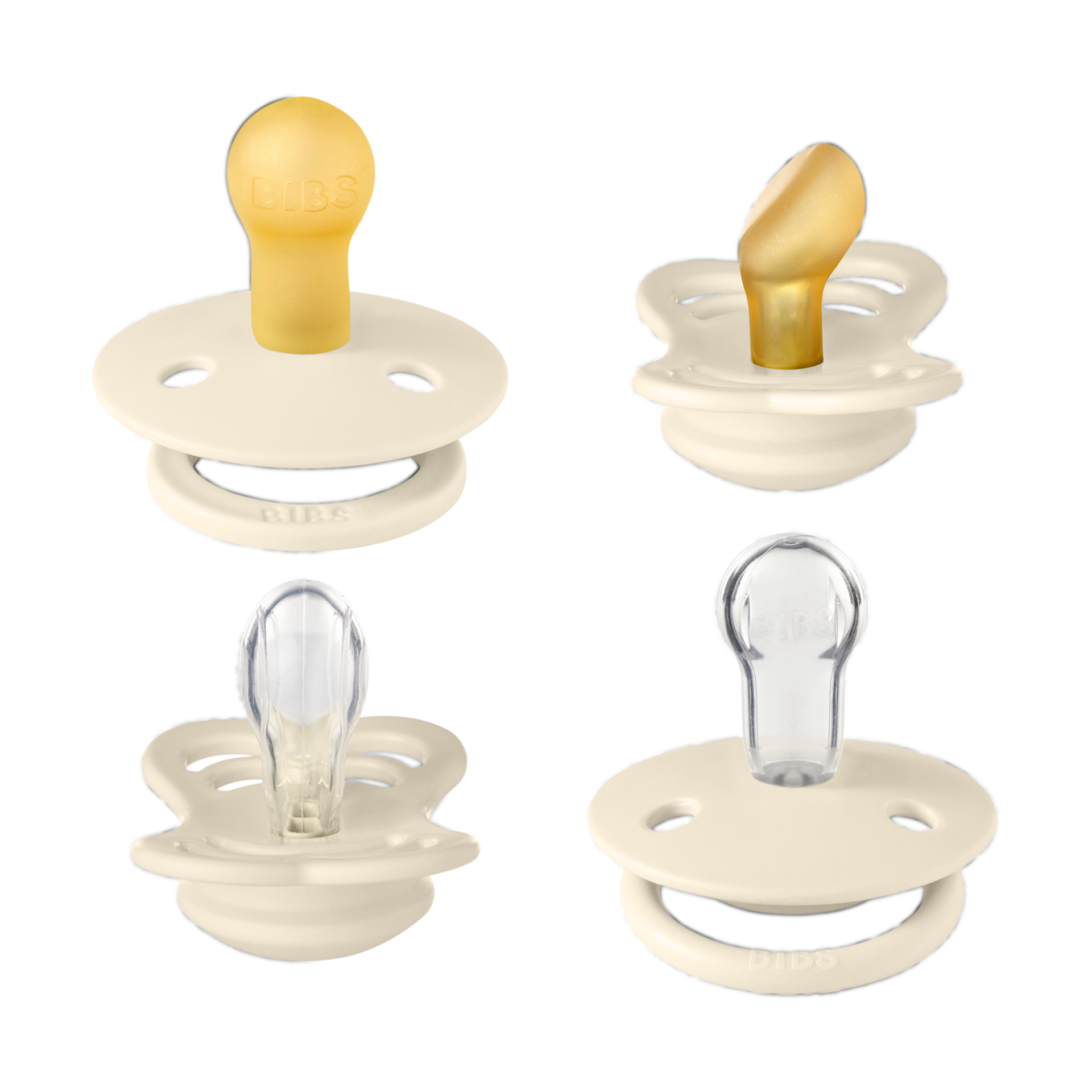 BIBS Try-it Pacifier Collection - Ivory, 0-6 Months.