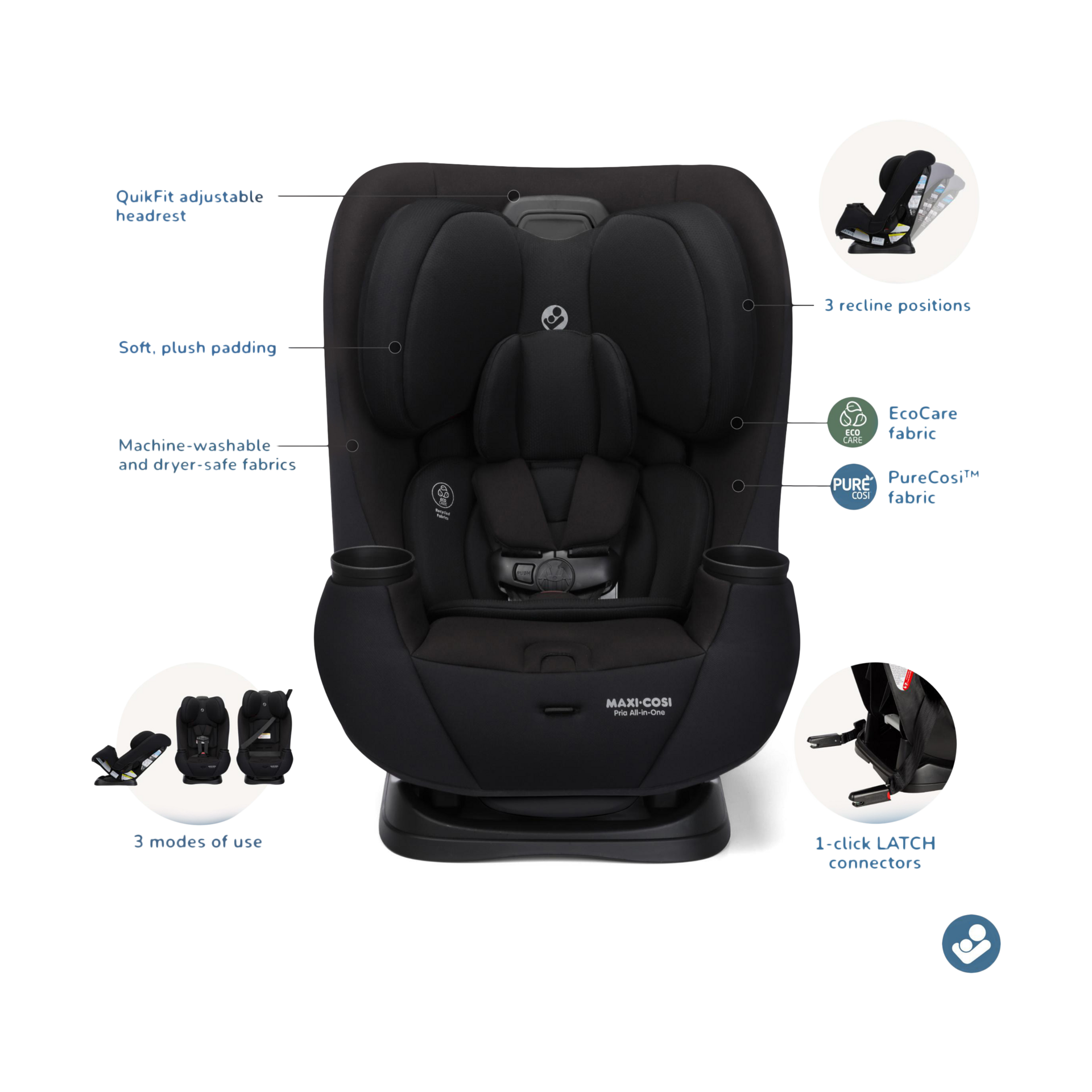 Maxi-Cosi Pria All-in-One Convertible Car Seat - Sea Storm.