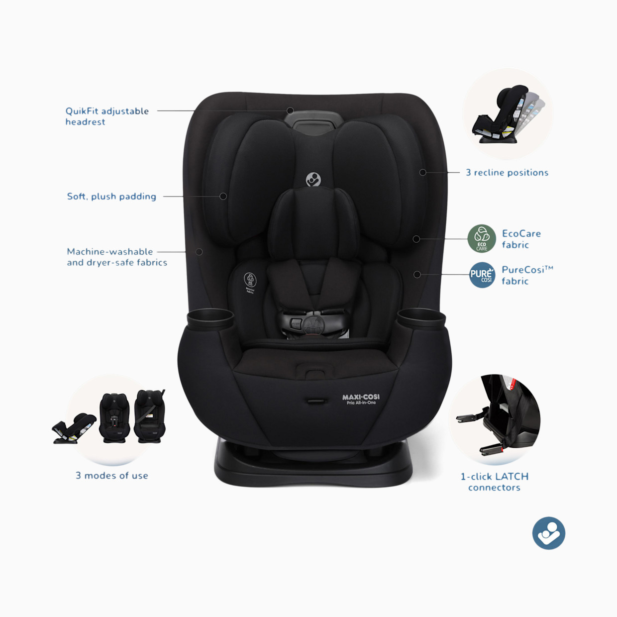 Maxi-Cosi Pria All-in-One Convertible Car Seat - Sea Storm.