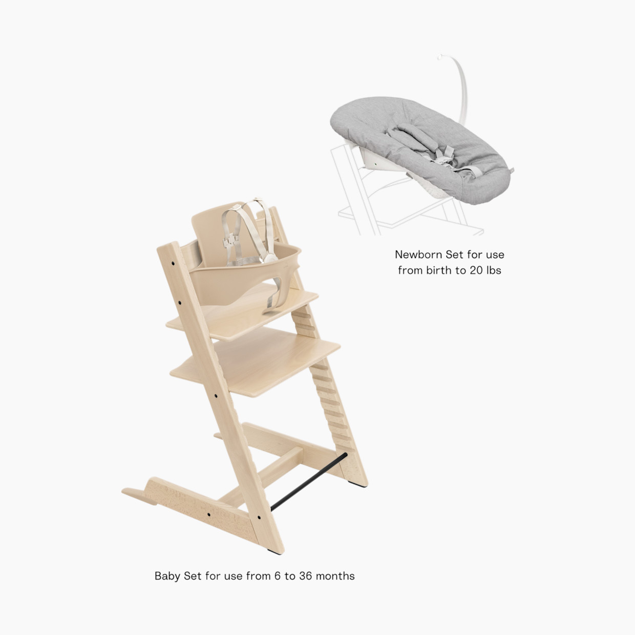 Stokke Tripp Trapp High Chair² + Newborn Set - Natural.