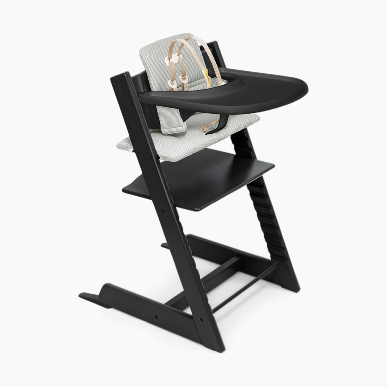 Stokke Tripp Trapp High Chair Complete - Black/Nordic Grey/Black Tray.
