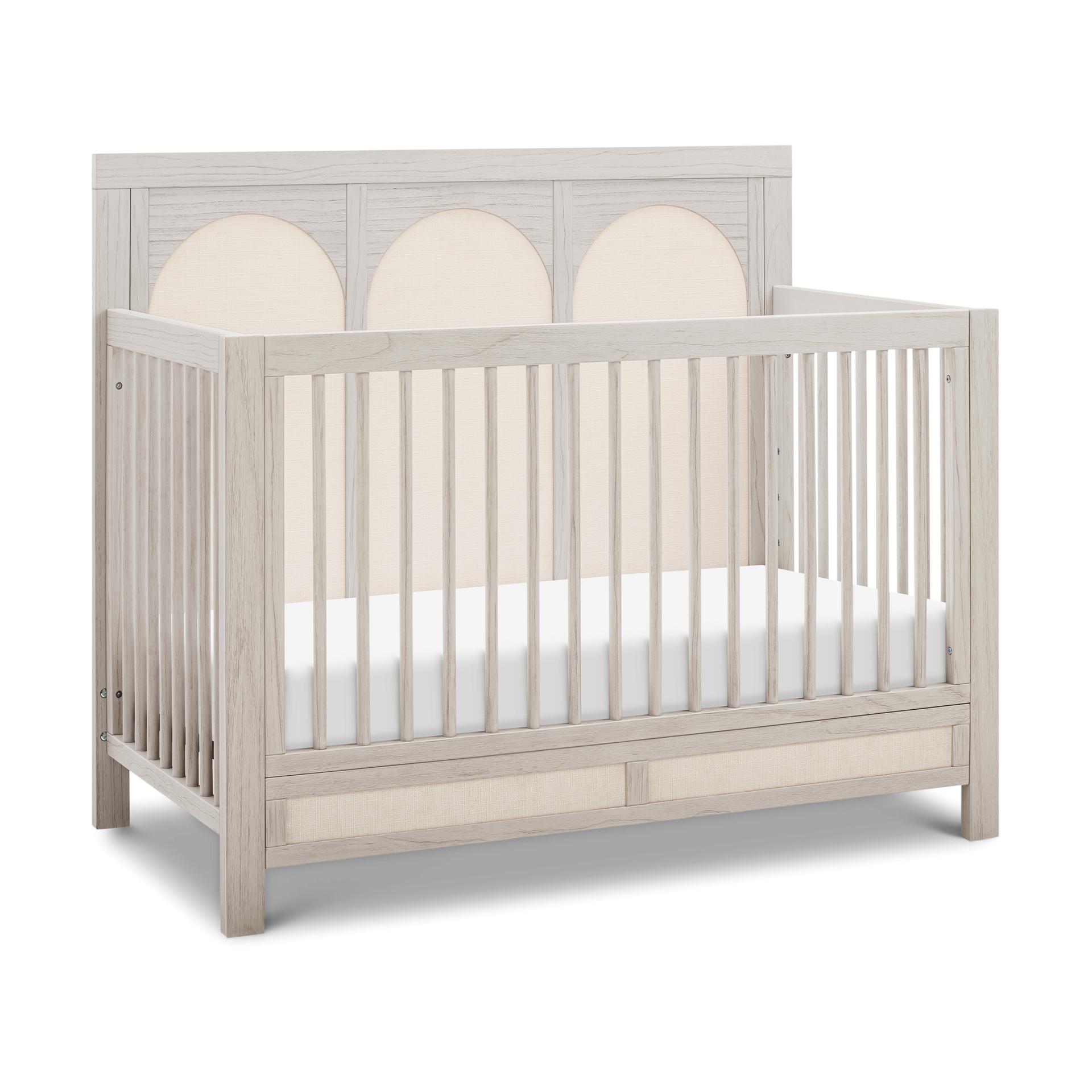 Namesake Eloise 4-in-1 Convertible Crib - White Driftwood And Performance Pearl Eco-Weave.