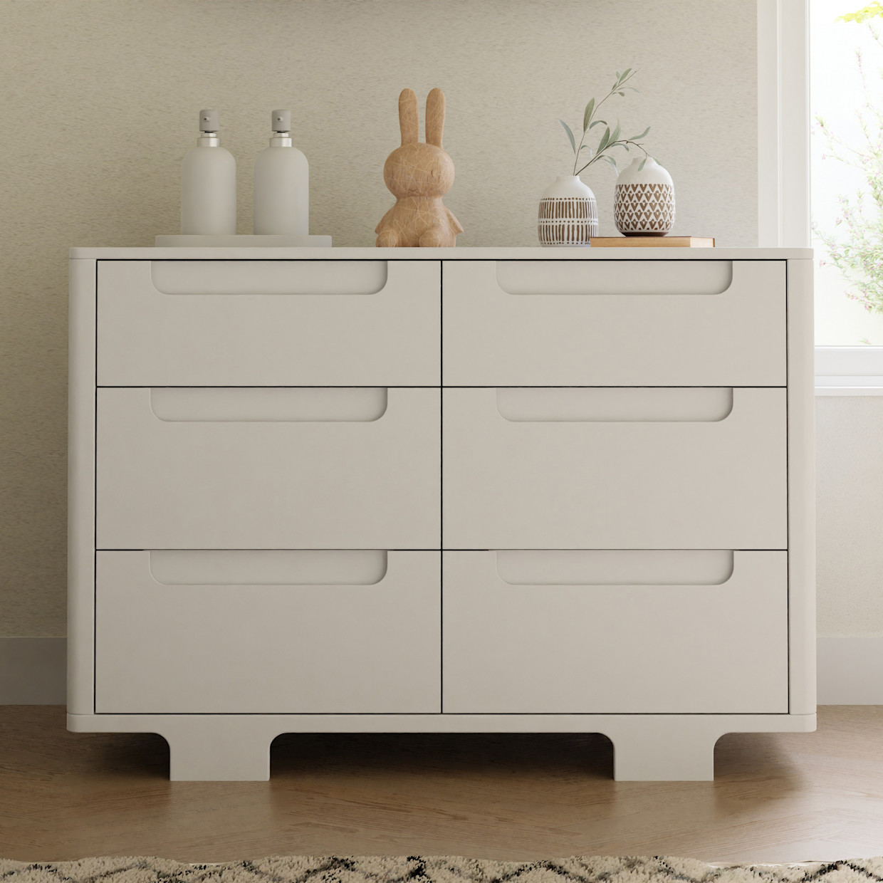 babyletto Yuzu 6-Drawer Dresser - White.