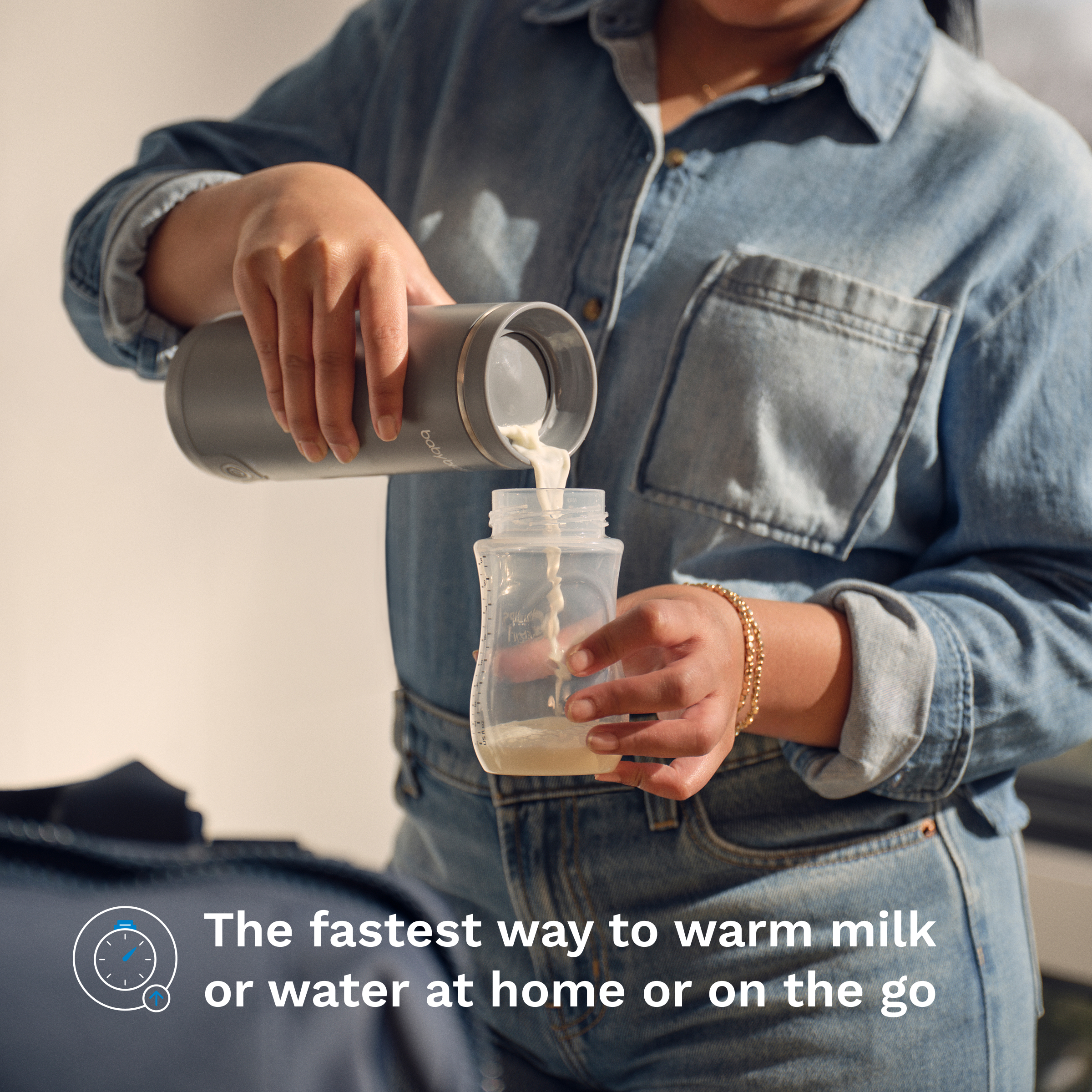 Baby Brezza Super Fast Portable Bottle Warmer - Grey.