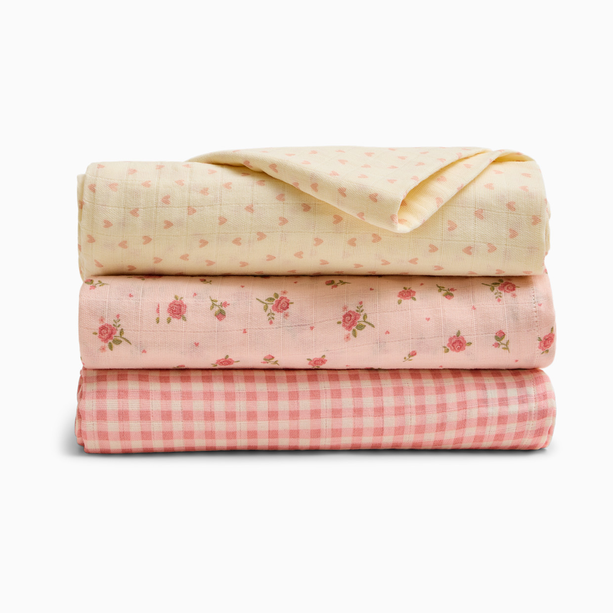 Tiny Kind Organic Muslin Swaddle (3 Pack) - Little Roses.