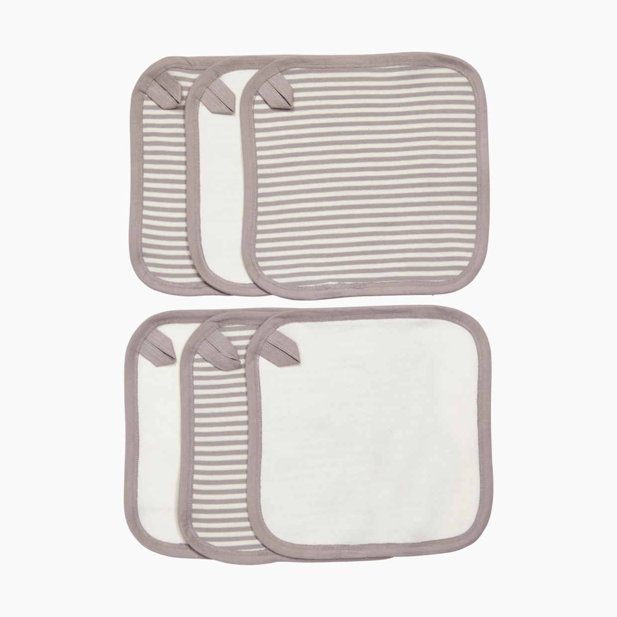 Small Story Washcloth (6 Pack) - Grey Stripe.