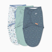 SwaddleMe by Ingenuity Original Swaddle with Easy-Change, 100% Cotton, Improves Sleep & Calms Startle Reflex, 3-6 Months, 3-Pack - Mountaineer