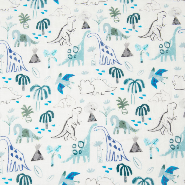 Loulou Lollipop Cotton & Bamboo Fitted Crib Sheet - Dinosaurs.