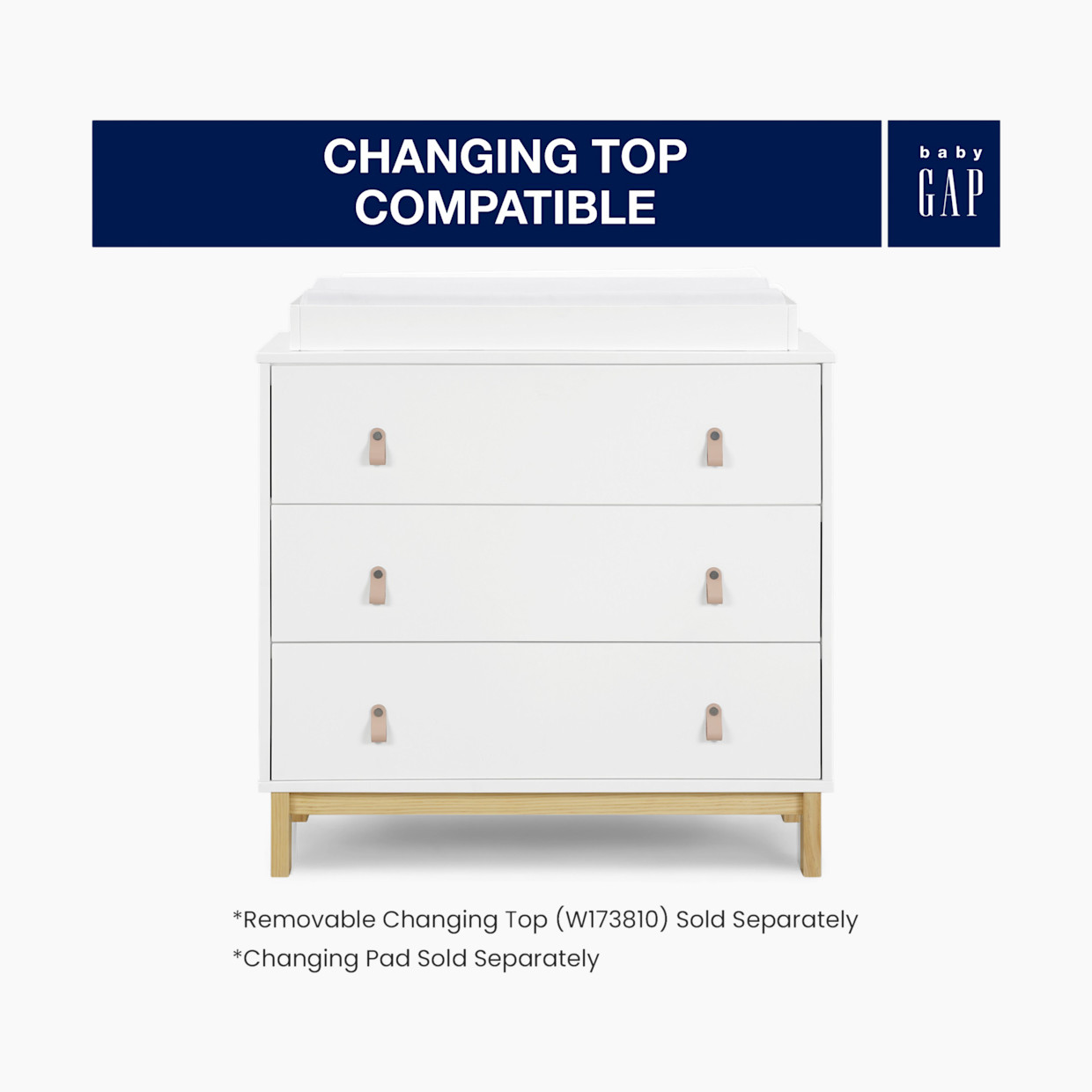 Delta Children babyGap Legacy 3 Drawer Dresser - Bianca White/Natural.