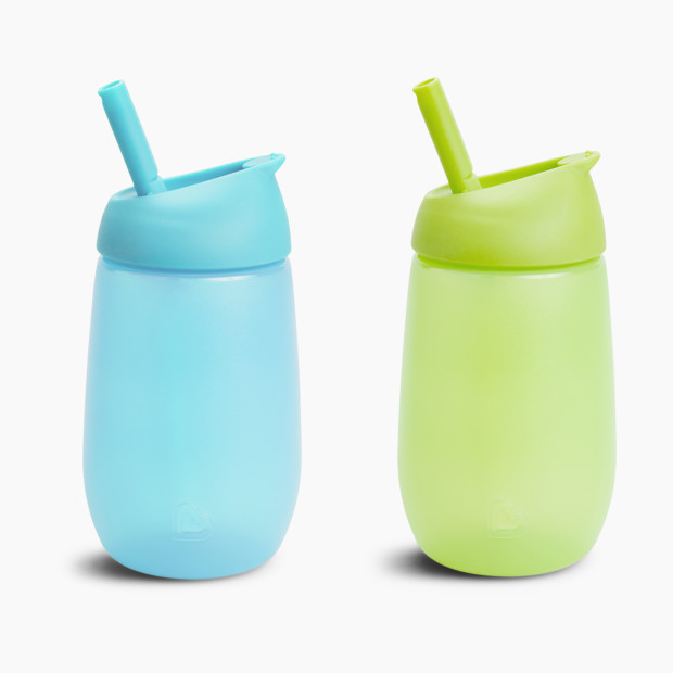 Munchkin Simple Clean Straw Cup (2 Pack) - Blue/Green, 10 Ounce.