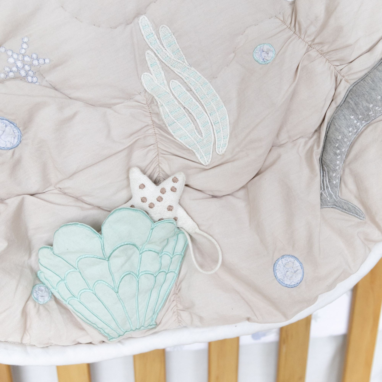 Crane Baby Cotton Quilted Activity Mat - Cove.